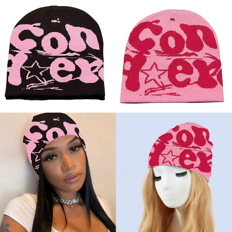 Fashion Letter Beanie Hat for Women Men Comfortable Knit Hat PullOver Cap Girls Y2K Skull Cap Sport Hat Adult Headdress Walmart