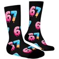 thumbnail image 4 of Socks for Men Women LSQii Cute Printed Ribbed Cotton Crew Socks Casual Daily Wear Comfort Cozy Streetwear for Sports,Athletic Style,Funny Gift,Size 5-10, Black, 4 of 7