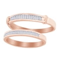 thumbnail image 2 of AFFY Baguette Cut White Natural Diamond His and Hers Wedding Band Set in 14K Rose Gold (0.5 Cttw), 2 of 2