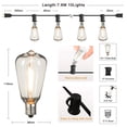 thumbnail image 1 of ST38 String Lights Outdoor Garland Connectable Shatterproof Waterproof Plastic LED Bulb Dimmable Patio Garden Decor Fairy Lighst, 1 of 5
