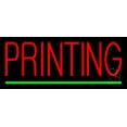 thumbnail image 1 of Red Printing Green Line LED Neon Sign 10 x 24 - inches, Clear Edge Cut Acrylic Backing, with Dimmer - Bright and Premium built indoor LED Neon Sign for Computer & Electronics store decor., 1 of 7