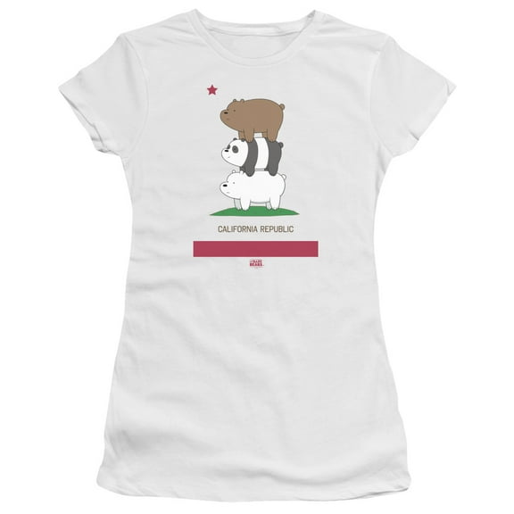 We Bare Bears Cali Stack S/S Junior Women's T-Shirt Sheer White