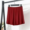 thumbnail image 2 of Prolriy Womens Boxer Shorts, Summer Women's Large Sized High Waisted Loose and Wide Leg Casual Shorts Women's Shorts Wine XXL, 2 of 7