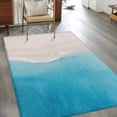 thumbnail image 2 of Blue Beige Ombre Coastal Area Rugs 3'x5', Washable Small Throw Rugs for Living Room Bedroom, Summer Beach Seaside Vacation Indoor Outdoor Rug Non-Slip Low Pile Carpet Runner Reversible Floor Mats, 2 of 8