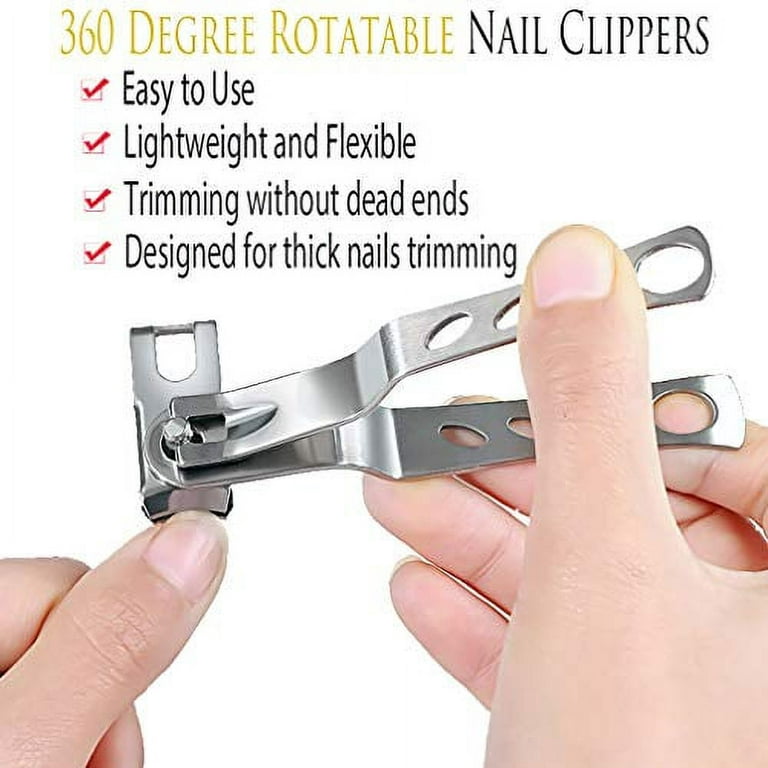  Nail Clippers with Catcher - Stainless Steel Fingernail  Toenail Clipper, Easy Grip Ultra Sharp Blade Nail Cutter with Nail File  Gifts for Seniors Men Women : Beauty & Personal Care