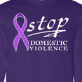 thumbnail image 4 of Inktastic Stop Domestic Violence-purple Ribbon Long Sleeve T-Shirt, 4 of 5