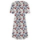 thumbnail image 4 of Vestido Corto para las Mujeres Cuello Redondo Manga Corta Impresa Suéter, Moda Casual Estilo Línea, 4 of 7