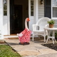 thumbnail image 4 of Summer Porch Goose Outfits, Hawaiian Floral Shirt Goose Clothes Costume for Plastic Goose 23'' Patio Yard Garden Decor, Porch Goose Decorations, Red shirt, 4 of 6