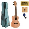 Oscar Schmidt OU2TF Tenor Flame Maple Ukulele, w/ Blue Sonoma Case Bundle