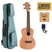 Oscar Schmidt OU2TF Tenor Flame Maple Ukulele, w/ Blue Sonoma Case Bundle
