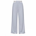 thumbnail image 3 of Girls Striped Waist Straight Leg Chino Uniform Pants Sizes 6-15 | Kids High Waist Straight Pants with Pockets, Striped Elastic Waist, Comfortable Formal Casual Fall Outfits Back to School, 3 of 5