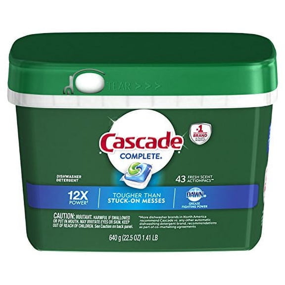 Cascade Complete Dishwasher Detergent, Fresh Scent (Pack of 4)