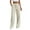 Beige, variant on HVOBTTY Women's Straight Leg Trousers, Fall Pants for Women, Women's Casual Solid Color High Waisted Side Pockets Elastic Waist Tie Long Pants Beige, L