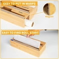 thumbnail image 6 of Plastic Wrap Dispenser with Cutter, 2 in 1 Bamboo Plastic Wrap Foil and Wax Paper Organizer and Dispenser for Kitchen Drawer, Wall Mount Holder (2 Slots), 6 of 7
