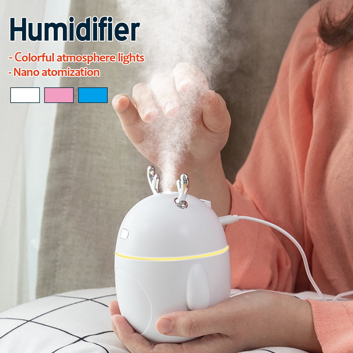 320ml USB Powered Air Ultrasonic Humidifier Diffuser Car Humidifier