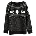 thumbnail image 5 of Women Christmas Outfit Elegant Fair Isle Knit Pullover Sweater for Women Cozy Winter Wear Soft Yarn Comfortable Loose Fit Casual Turtleneck Top Cold Weather Fashion Black XL, 5 of 6