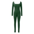 thumbnail image 5 of TAIAOJING Women's Long Sleeve Bodysuit Womens Open Back Long Sleeve Flared Bottom Pants Romper Bodycon Jumpsuit Yoga Rompers, 5 of 6