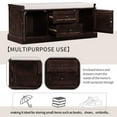 thumbnail image 4 of Storage Bench with 2 Drawers and 2 Cabinets, Solid Wood Shoe Bench with Velvet Removable Cushion, Classic Style Multifunctional Entryway Bench Storage Organizer for Living Room, Espresso, 4 of 7