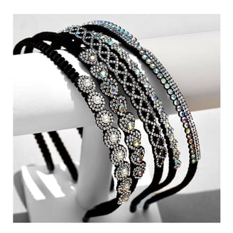 Crystal headbands (black / white) Amazon.com : HINZIC 2 Pack Non-Slip Rhinestone Headbands for  main image 4