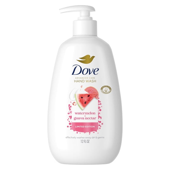 Dove Limited Edition Liquid Hand Soap Watermelon & Guava Moisturizing Hand Wash For Lasting Nourishment ,12 fl oz