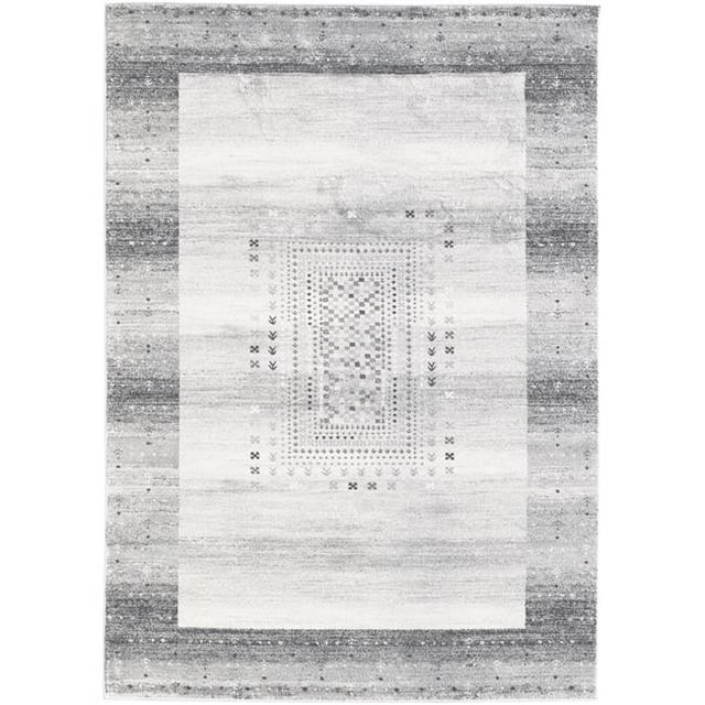 Amer Rug SAH12776 Sahara Colorblock Runner Rug, Gray - 2 ft. 7 in. x 7 ft. 6 in.