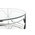 thumbnail image 4 of Pemberly Row Contemporary Metal Round Coffee Table with Glass in Silver, 4 of 4