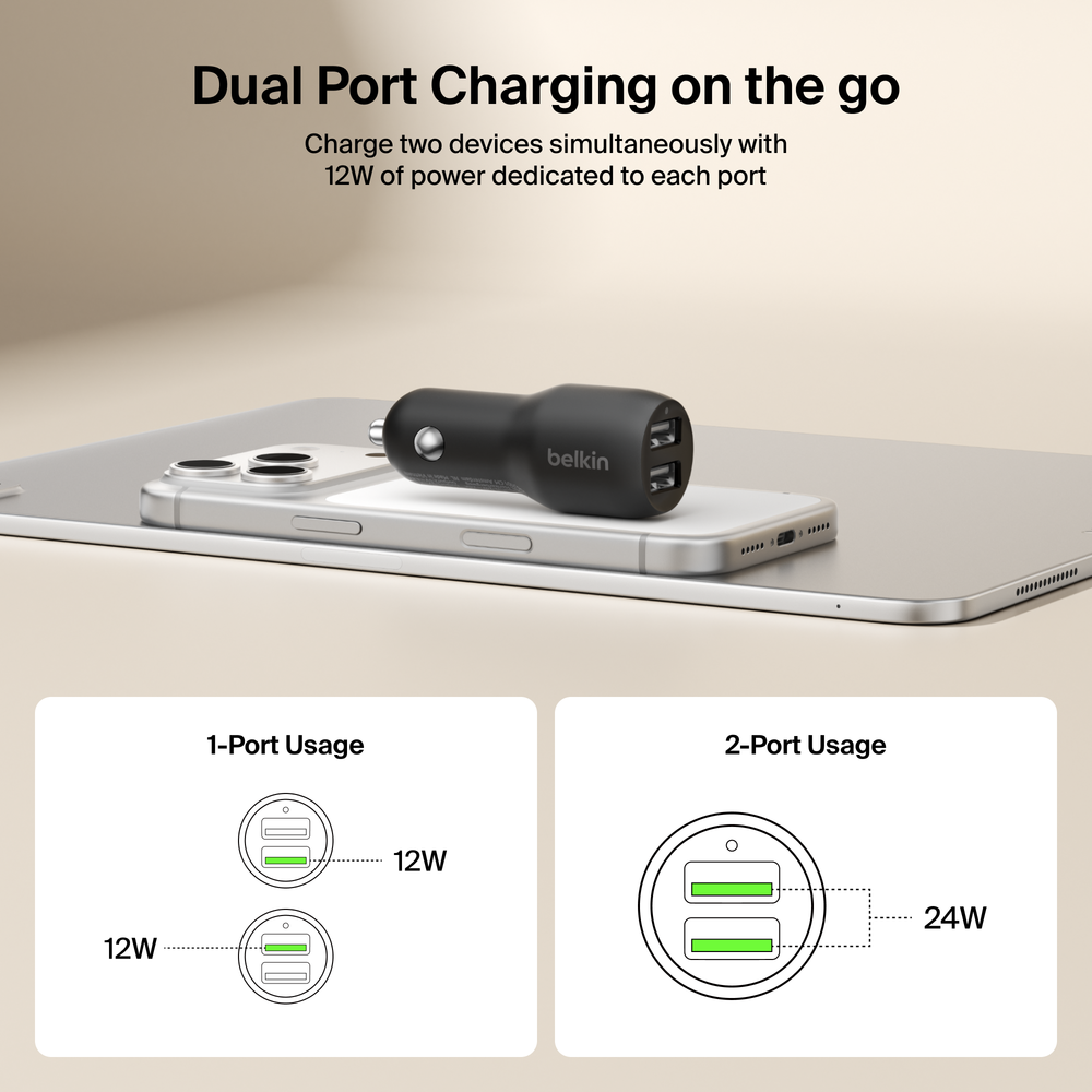 Belkin BOOSTCHARGE 24W Dual USB-A Car Charger photo 4