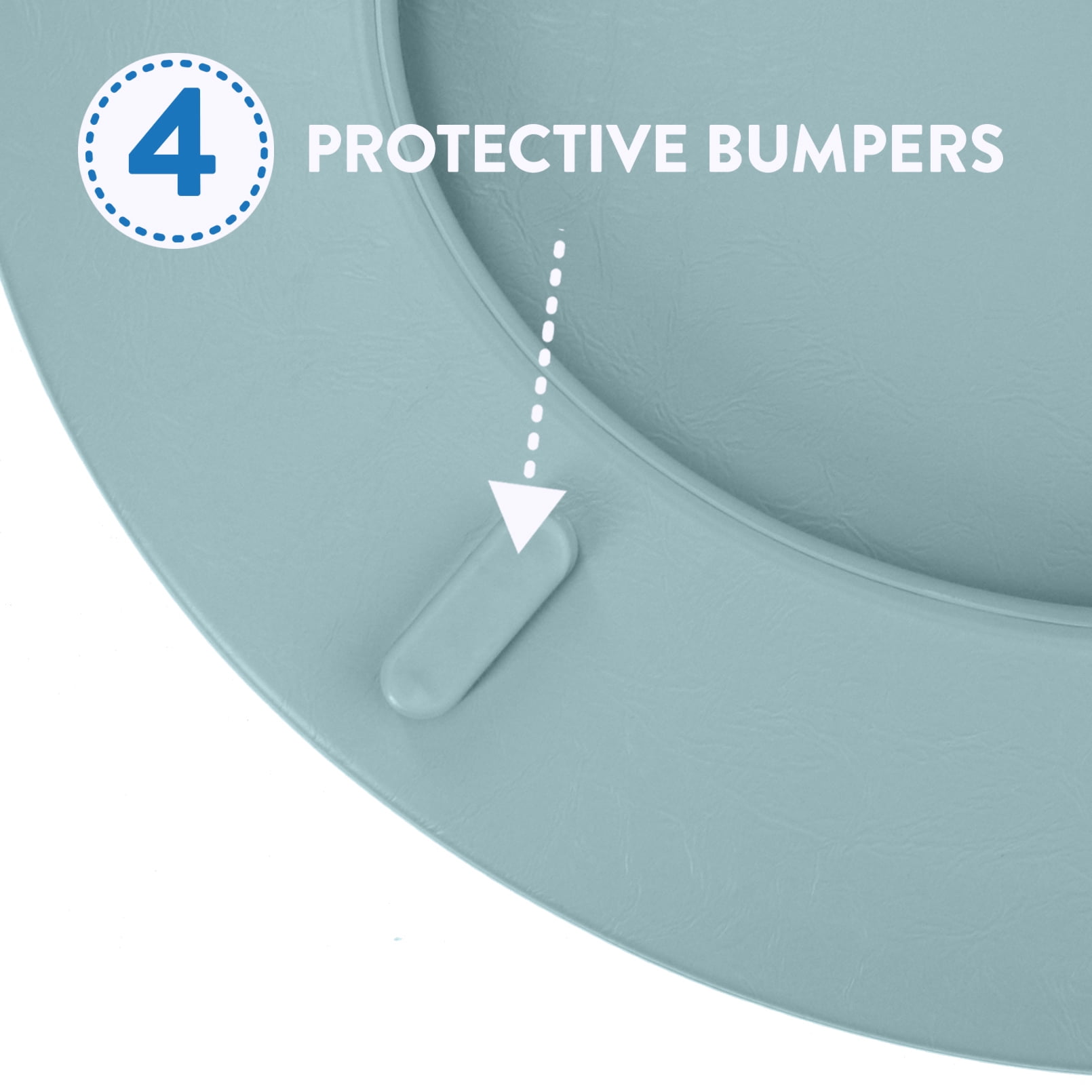 Ginsey Round Soft Cushion Toilet Seat, Mineral Blue