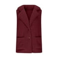thumbnail image 4 of Gamivast Sherpa Vest for Women Trendy Notch Lapel Collar Button Down Fuzzy Fleece Jackets Work Casual Sleeveless Coats with Pockets Comfy Warm Winter Outerwear, 4 of 7