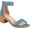 Blue, variant on Journee Womens Percy Low Stacked Heel Back Heel Zip Dress Sandals
