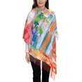 thumbnail image 1 of Mode Femmes Tassel Scarf, Aquarelle Abstrait Ballons Long Châle, Léger et Chaud, 1 of 6