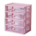 thumbnail image 3 of Organizador de escritorio con cajón para oficina, mesa, organización, compartimentos, ahorra espacio 4 Cajones Rosa, 3 of 9