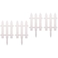 thumbnail image 3 of Landege 4-Pack White Plastic Garden Picket Fence Set, Lawn Edging for Yard, Outdoor Decoration and Landscape Border, 3 of 7