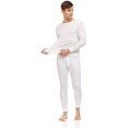 thumbnail image 2 of SOCKS'NBULK 6 Pack of 2pc Thermal Sets for Men, Base Layer Long Johns Underwear, Top & Bottom, Cotton, Solid Colors (Large, Off White), 2 of 6
