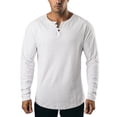 thumbnail image 1 of FAROOT Men's Spring Autumn Casual T-shirt Solid Color Long Sleeve Crewneck Button Down Shirt Tops, 1 of 7
