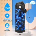 thumbnail image 2 of Ntswasd Botella De Agua Para Niños Con Pajita, Vasos Aislados Para Niños De 18 Oz Con Acero Inoxidable A Prueba De Fugas Para Deportes Escolares Y Viajes (Paquete De 2 Relámpagos+Fútbol), 2 of 5