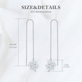 thumbnail image 4 of 925 Sterling Silver Moonstone Long Chain Earrings Hummingbird/Cat/Clover with June Birthstone Threader Earrings for Women, 4 of 10