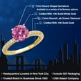 thumbnail image 2 of Gem Stone King 14K Two Tone Gold Pink Moissanite and Lab Grown Diamond Engagement Ring for Women | 1.36 Cttw | Round 7MM | Gemstone Birthstone | Size 6, 2 of 6