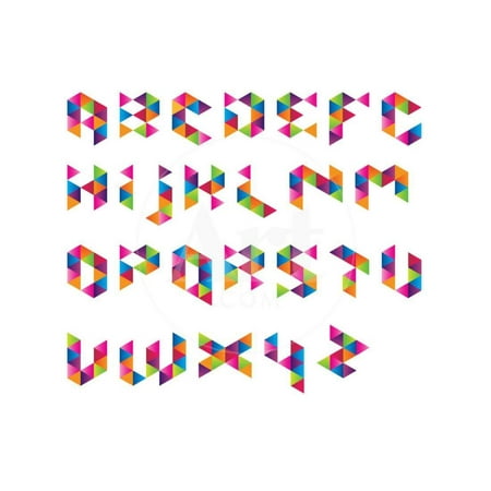 Colourful Prism Font Print Wall Art By b14ckminus