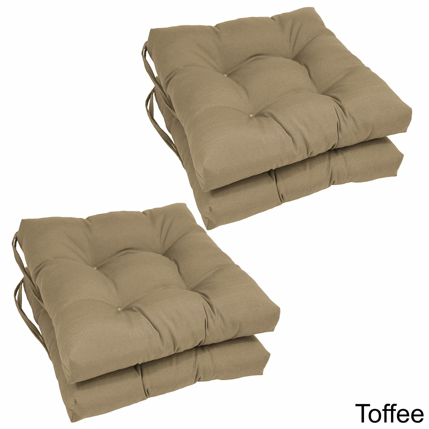 Blazing Needles 16-inch Square Twill Dining Chair Cushions (Set of 4