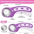 thumbnail image 3 of Rotary Fabric Cutter and Mat Set,  Self Healing Sewing Mats Shirt Cutter 45mm Rotary Cutting Wheel with Fabric Tool Blades for Cloth Crafts Quilting Scrapbooking Hobby (A4 9" x 12" Purple), 3 of 7