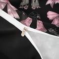 thumbnail image 4 of Meiyoeat Coquette Satin Bow Knot Bedding, Girly Lace Bow Pattern Duvet Cover Full, Pink Black,3pcs,No Comforter,Black Reversible, 4 of 6