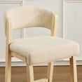 thumbnail image 3 of Zesthouse 26.2″ Counter Height Wooden Bar Stools Set of 2, Linen Upholstered Barstools with Curved Backs, Thick Cushion, Natural Solid Wood, Modern Bar Chairs for Kitchen Island, Beige, 3 of 11