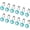Teal, variant on Luxury Round Teal Blue Crystal Shower Curtain Hooks, Rhinestone Rings with Glide Balls, Rust-Proof Metal, Set of 12, Black Hooks
