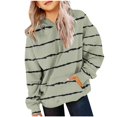 thumbnail image 2 of Bnwani Hoodies Girls Crew Neck Long Sleeve Pockets Sweatshirt Striped Plaid Tops Pullover, 2 of 5