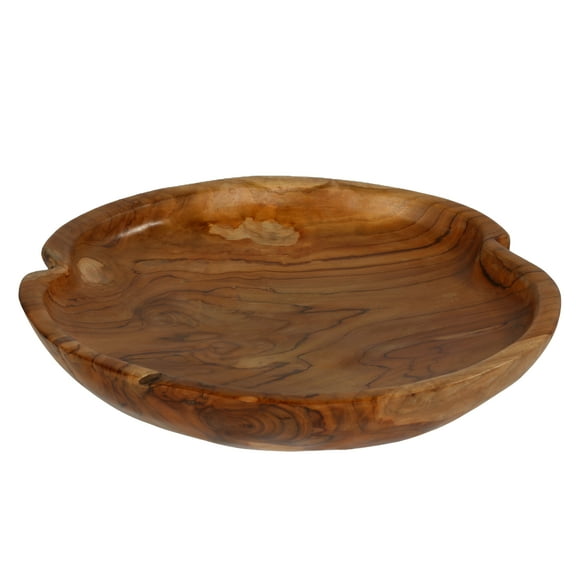 Bare Decor Ezma Solid Teak Decorative Bowl, Hand Made, 15.5" Round