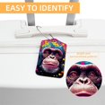 thumbnail image 3 of Monkey Square PU Leather Luggage Tags, 2 Pack, with Privacy Cover and Stainless Steel Ring - Suitable for Travel, Backpack, Handbag - Bag Tags, Handbag Tags, 3 of 7