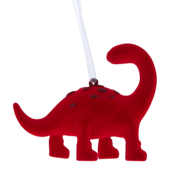 Red Velvet-Feel Dinosaur Christmas Ornament, 4", by Holiday Time
