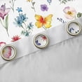 thumbnail image 4 of Homewish Multicolor Flower Butterfly Blackout Curtains Set of 2 (52x84 Each),Rustic Botanical Window Curtains,White Green Blue Curtains and Drapes For Girl Kids,Microfiber Bedroom Decor, 4 of 6