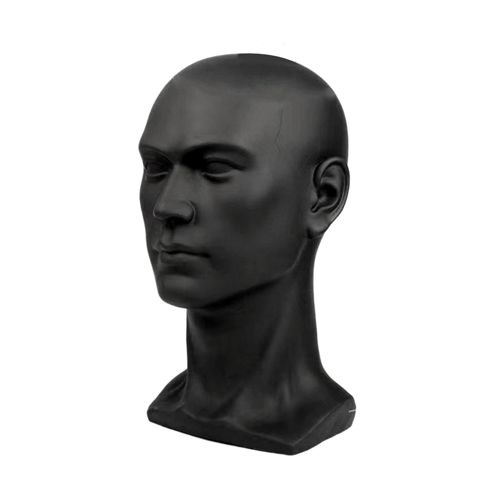 Serenable Male Mannequin Head Freestanding Stand for Making Market Barber Shop Matt Black